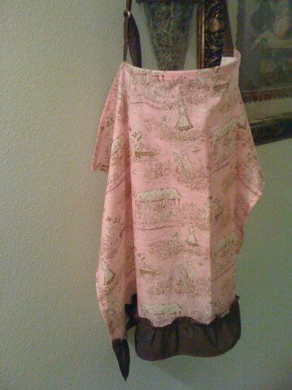 pink toile nursing cover