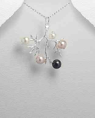 925 Silver and Freshwater Pearl Tree Pendant