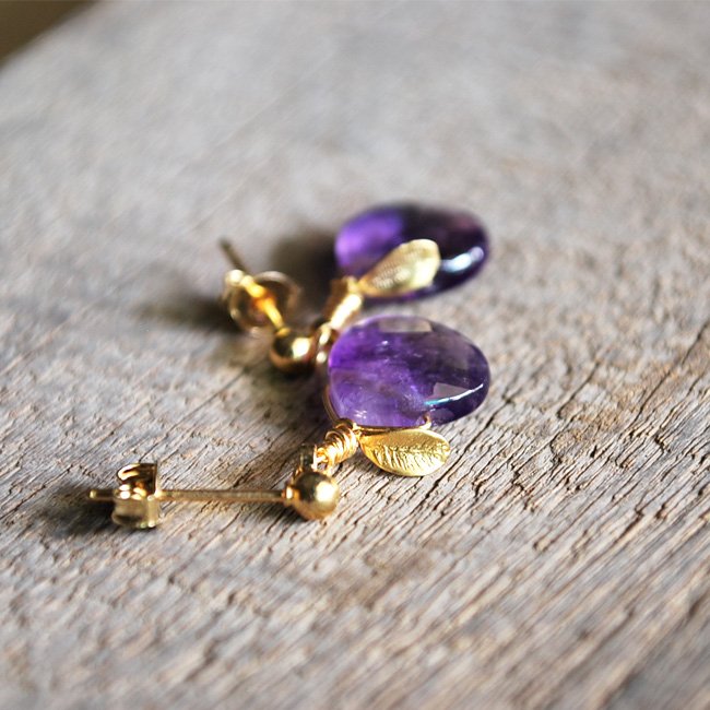 Precious purple fruit earrings