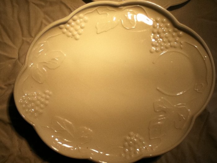 milk glass snack plates