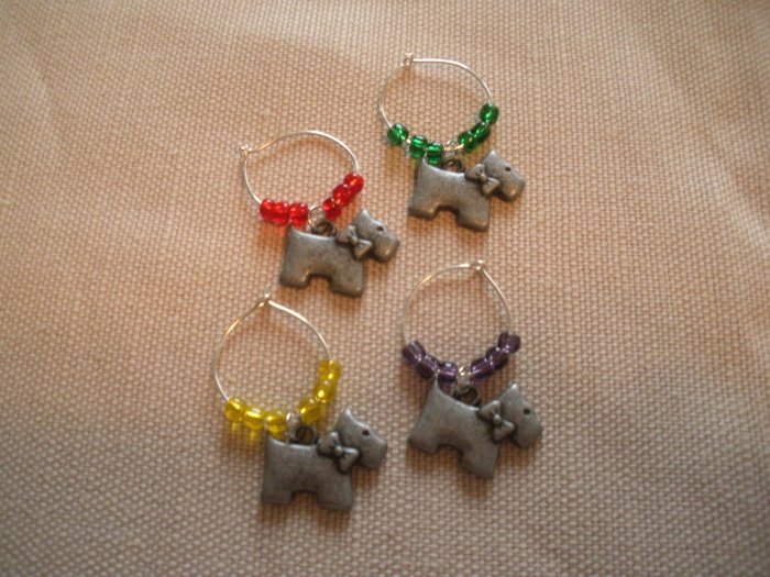 Pewter Dog Wine Charms