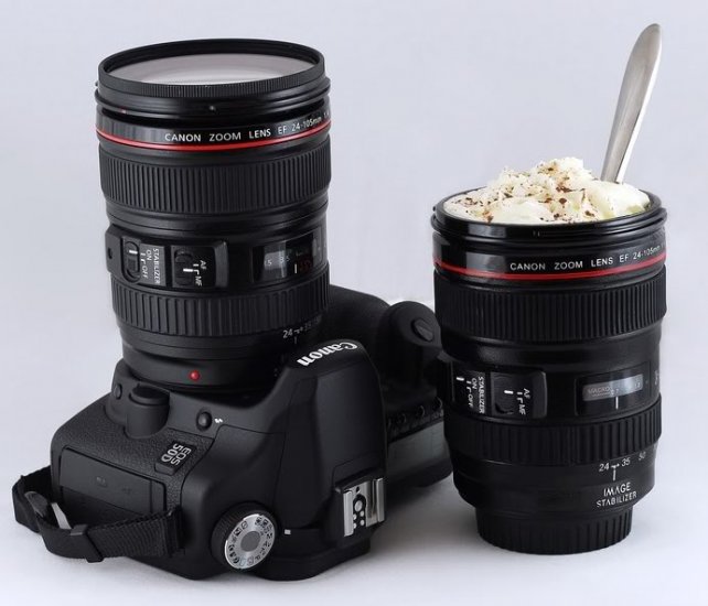 Canon EF 24-105mm f/4L IS USM Lens Plastic Coffee Cup w/ Stainless Steel Interior