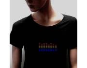 LED Sound-activated Black T-shirt Dancing Gadget - M Size