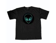 Flash Dancing LED Sound-activated EL Equalizer T-shirt - Black M