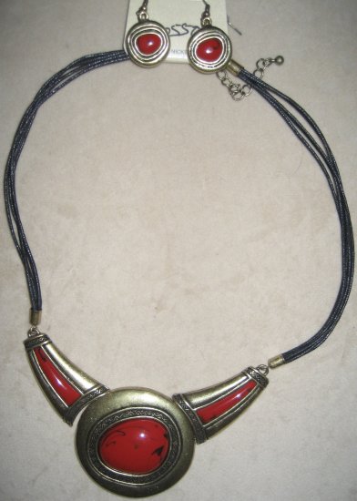 Bronze Necklace Set with Earrings