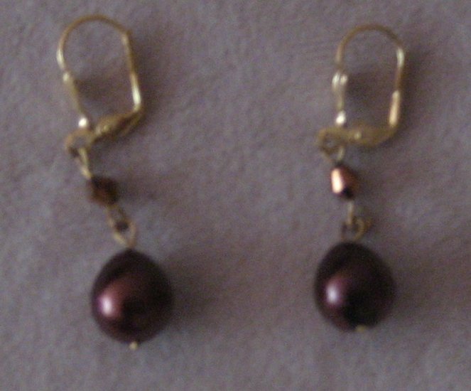 Brown Pearl Earrings