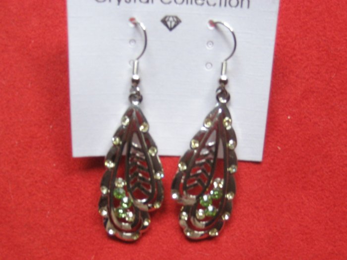 Silver Earrings with Green stones