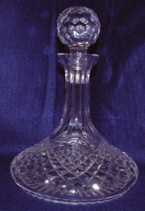 SQUARE CRYSTAL DECANTER FAN CRISSCROSS PATTERN MINT | eBay