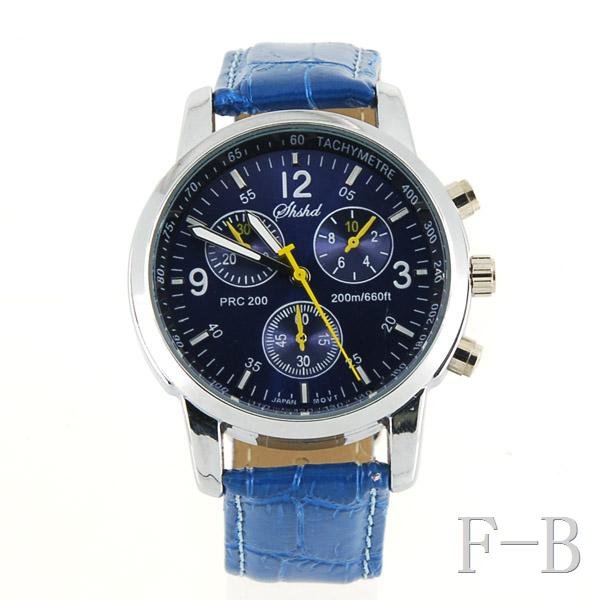 8077 Fashionable Quartz Wrist Watch (Blue)