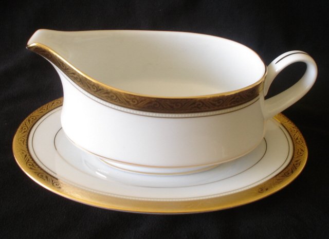 Noritake Majestic Gold Gravy Boat & Underplate 4290 NEW