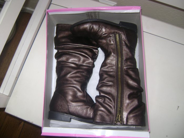 JESSICA SIMPSON Girls COPPER Brown Tall Slouch BOOTS 13