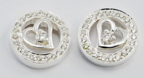 Heart Shape Diamond Earrings JE 0052