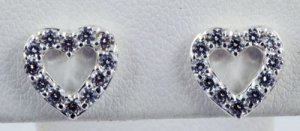 Diamond Heart Pattern Earrings JE 0024