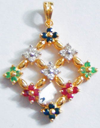 Multi Collor Gemstone Pendant JP 0001
