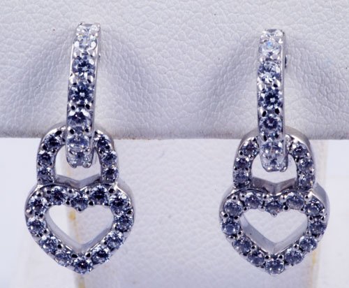 Diamond Earrings Heart Pattern JE 0007