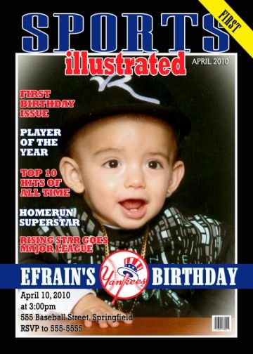 Sports Illustrated Magazine Cover Birthday Invitation