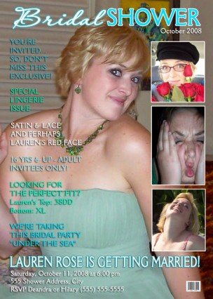 Bridal Shower Magazine Cover Invitation Bachelorette Party