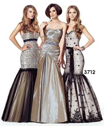 Xcite Prom by Impression Champagne Black Overlay Mermaid Skirt Evening Dress