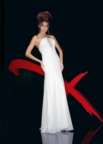 Xcite Prom 3747 Halter Empire Chiffon Evening Dress