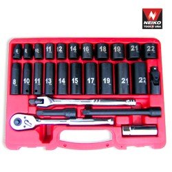 27 Pcs 3/8" Dr. Hi-Viz Impact Socket & Accessory Set Sae - Nk # 02467A