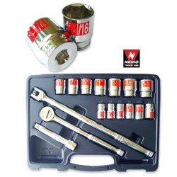 17 Pcs 1/2" Dr. Hi-Viz Socket Set SAE - Nk # 02490A