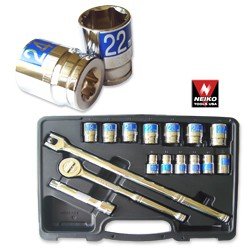 17 Pcs 1/2" Dr. Hi-Viz Socket Set MM - Nk # 02491A