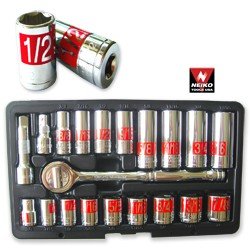 21 Pcs 3/8" Dr. Hi-Viz Socket Set SAE - Nk # 02492A