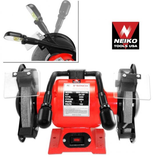 6" Dual Lights Electric Bench Grinder - Nk # 10203A