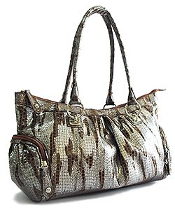 Metallic Zebra Look with Side Zip Pockets (Brown)