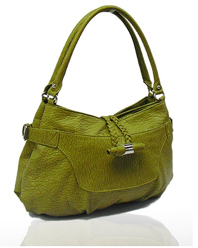 Washed Ostrich Leather with Belted Gussets Buckles (Olive)