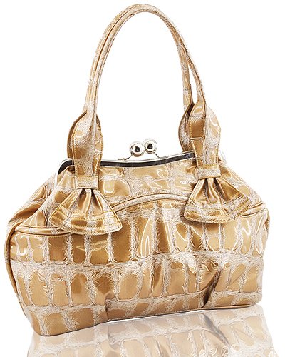 Synthetic Python Leather Look Purse (Tan)