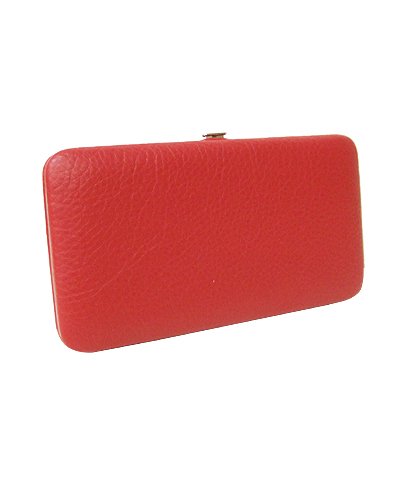 Colorful Synthetic Croc-Embossed Flat Wallet (Red)