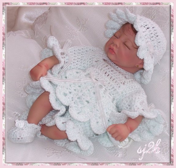 Little Pierrot Custom Crochet Set for Collector Doll and Reborn SJ2B