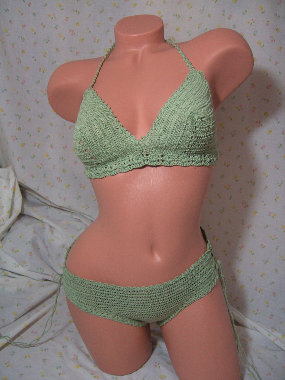 Mint Green Short Shorts Bikini (Medium/Large)