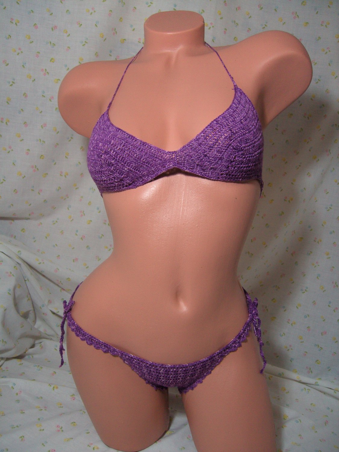 Purple Space Dyed Halter Bikini (Small/Medium)