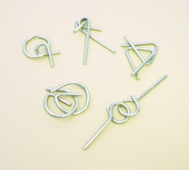 Set 0f 5 metal Brain Teasers - Mind Benders