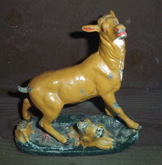 Metal Deer with Tree Stump