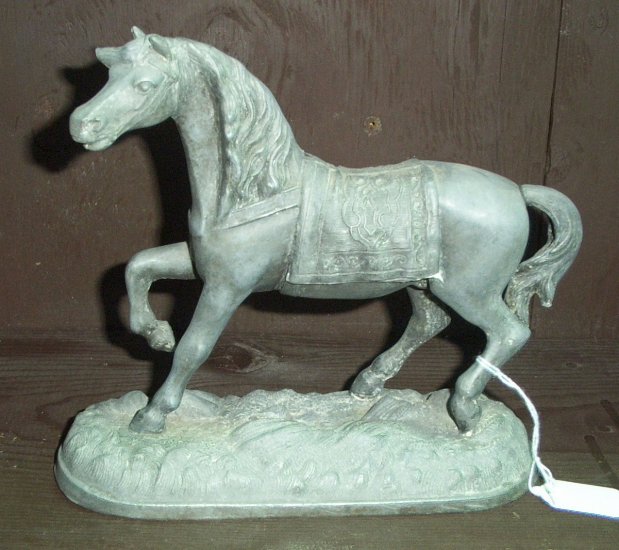 Circus Horse - Metal with Molded Blanket and Base.