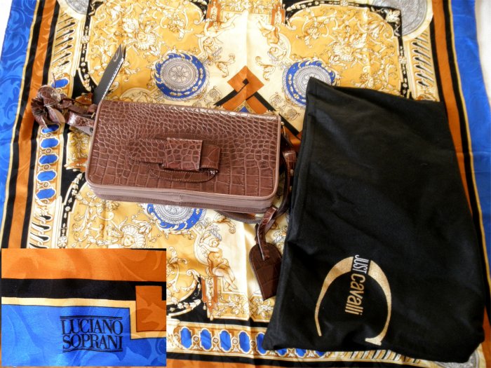 Roberto Cavalli handbag and Luciano Soprani scarf
