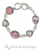 Pink Teardrop Bracelet