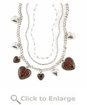 Leopard Heart Charm Necklace