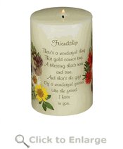Friendship Poem Pillar Candle