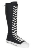 Lace Up Sneaker Boot "Demonia" - Canvas Lace Up Knee Sneaker Boot
