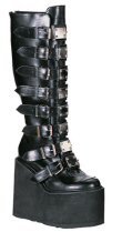 Platform Knee Boot With Metal Plates