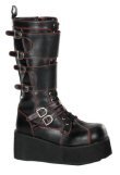 Platform Buckle Strapped Knee Boot