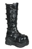Unisex 4" Platform Multi Straps Knee Boot