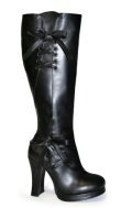 Ribbon Wrapped Knee Boot Platform