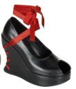 Corseted Platform Open Toe Wedge