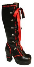 Platform Knee Boot w/2-Tone Ribbon Lacing