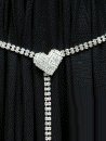 Rhinestone Belt with Heart Shaped Buckle - 2 Row